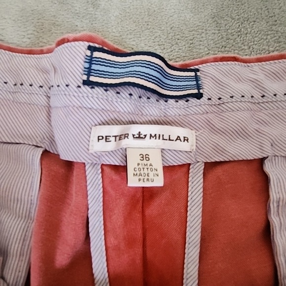 Peter Millar Shorts‎ Men 36 Red Chino Flat Front Casual Preppy Classicore - Picture 2 of 7